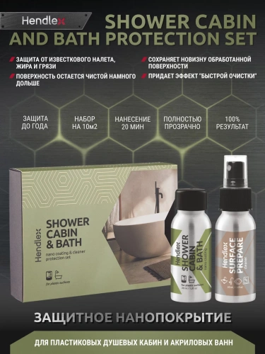 Набор по защите пластиковой душевой кабины и акриловой ванны Hendlex Shower cabin and bath HOME SET