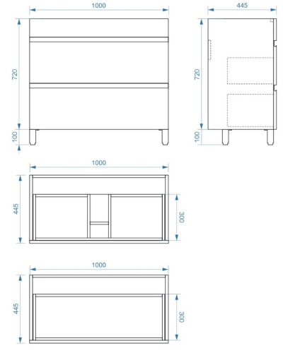 Тумба напольная Vela Мира 100Н под Absolute TU28921