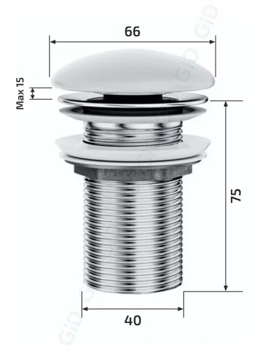 Донный клапан для раковины керамический Gid Gmh100 без перелива