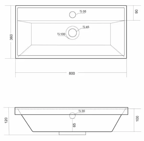 Умывальник Madera Classica Slim 80