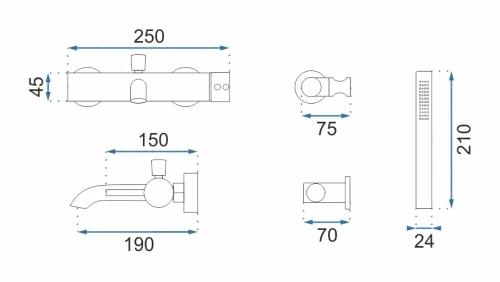 Смеситель для ванны Rea Lungo white B8030