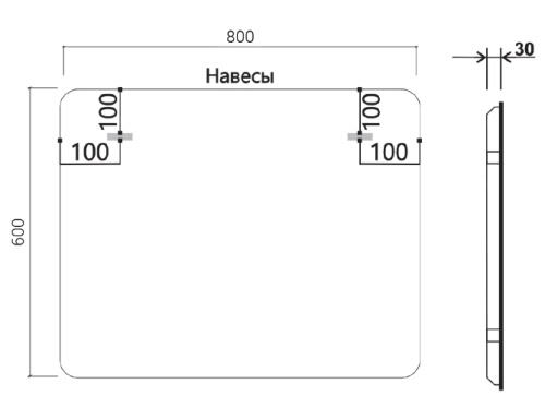 Зеркало Vincea LED 800x600 VLM-3MA800-2