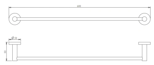 Полотенцедержатель 60 см Nemo NM-C01071BGM brush gun metal