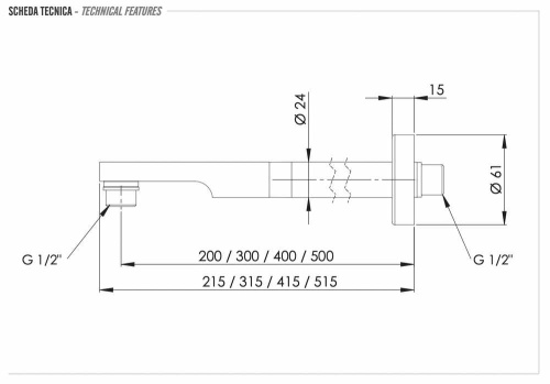 Кронштейн 30 см Remer 348N30DO, золото глянцевое