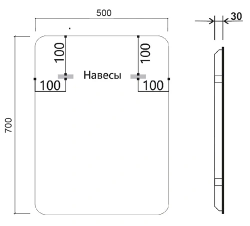 Зеркало Vincea LED 500×700 VLM-3VC500B