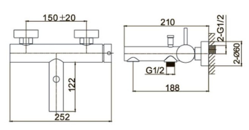 Cмеситель для ванны Caprigo Don 53-011-GUN
