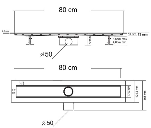 Трап для душа Vincea SAY OPTIMA NISANGAH 601.80.B.M.S.NSN
