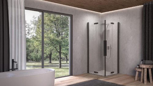 Душевой уголок Kolpa-San Polaris Fold Q 100 black transparent 516140