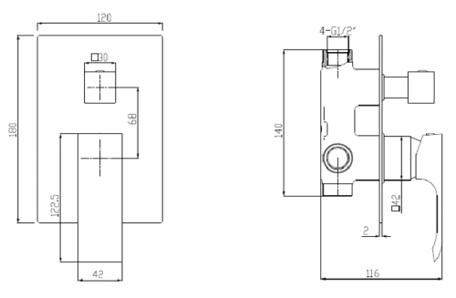Смеситель для душа Ahti Rauma RM405123