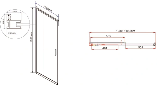 Душевой уголок Vincea Garda VSS-1G9011CH