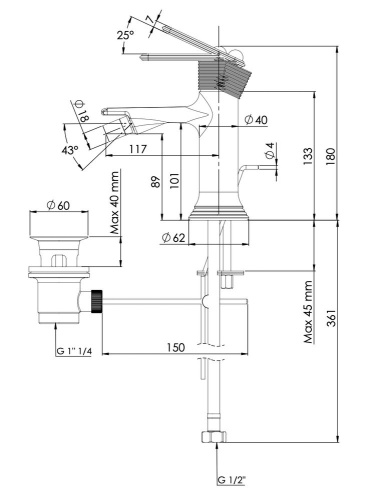 Смеситель для биде Daniel Brooklyn BY60415