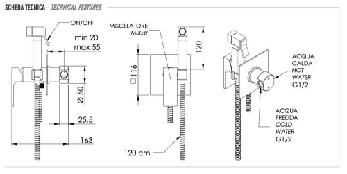 Гигиенический душ Remer Absolute AU65DO, золото глянцевое