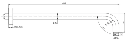 Кронштейн настенный 400 мм Nemo NM-8021BG brush gold