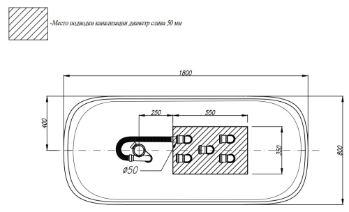 Ванна из искусственного камня Kolpa-San Gloria FS 180x80 Black