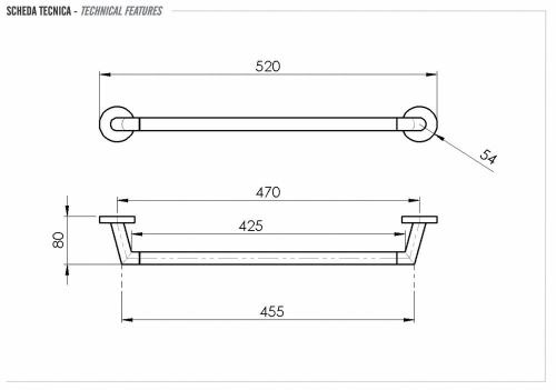 Полотенцедержатель 40 см Remer Guest GS40DO, золото глянцевое