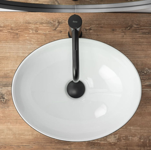 Умывальник Rea Sofia White Black U8749