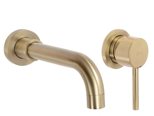 Смеситель для умывальника Rea Lungo long gold matt B4109