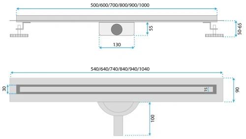 Душевой трап Rea Neox Slim pro 600 nikiel brush G5801