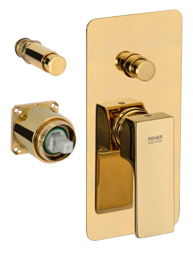 Смеситель для душа Remer Absolute AU09KBDO, золото глянцевое