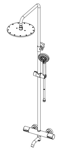 Душевая система Nemo Round NM-9012BGM brush gun metal