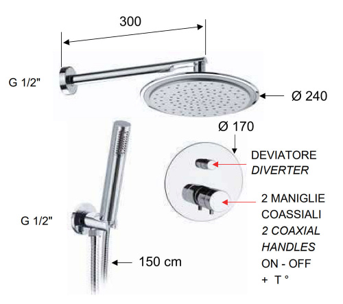 Душевая система Remer Elegance NT09S02