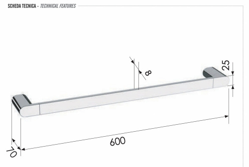 Полотенцедержатель 60 см Remer Lounge LN30BG, золото брашированное