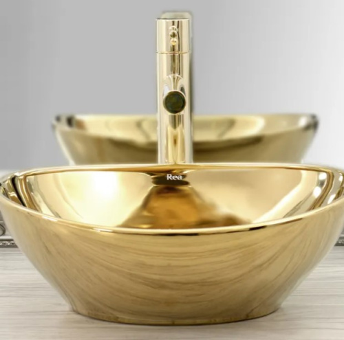 Смеситель для умывальника Rea Tess Gold B8803