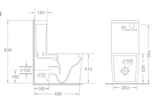 Унитаз напольный Ceramalux 2178
