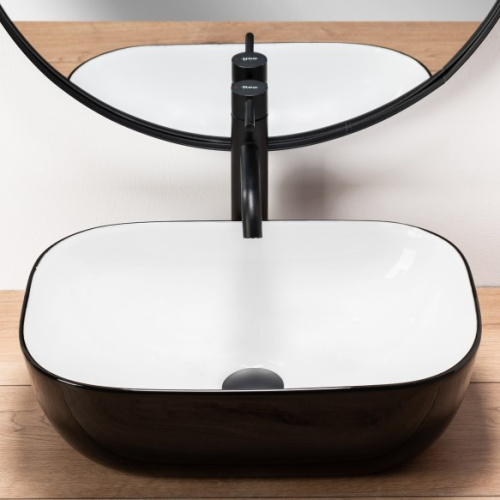Умывальник Rea Belinda White Black U6332
