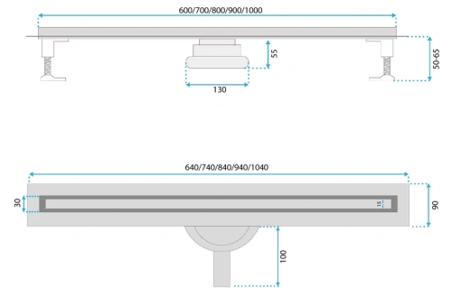 Душевой трап Rea Neox Slim pro black 600 G2700