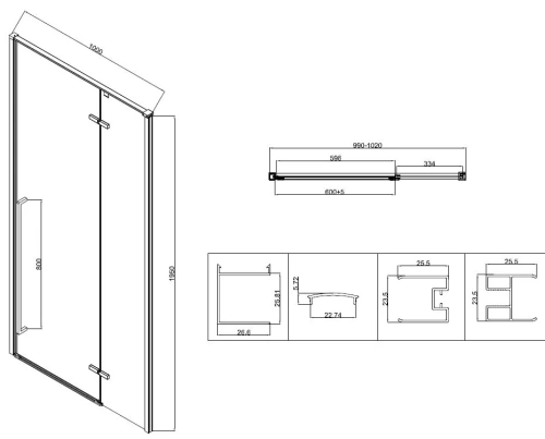 Душевой уголок Vincea Slim-N VSR-5SN9010CL