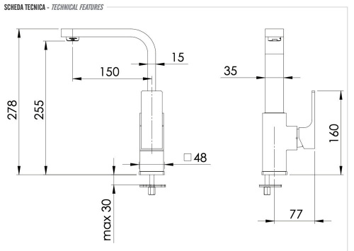 Смеситель для раковины Remer Absolute AU10G