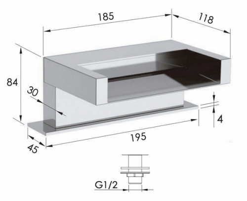 Излив в борт ванны Remer 91ZCA