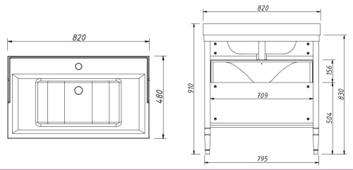Тумба напольная Caprigo Albion 80 10315-B021