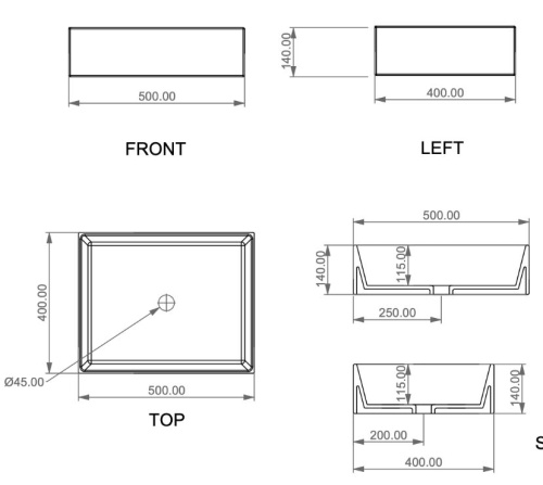 Умывальник GSG Ceramic Design Zenith ZELAVFS50000