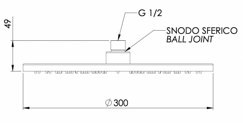 Верхний душ с шарнирным соединением 30 см Remer 359MM30X