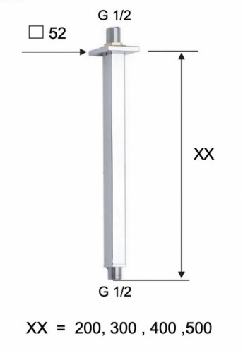 Кронштейн потолочный 30 см Remer 347S30CFP, черный брашированный хром