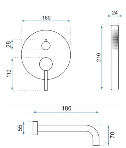 Смеситель для ванны Rea Lungo chrome B6990