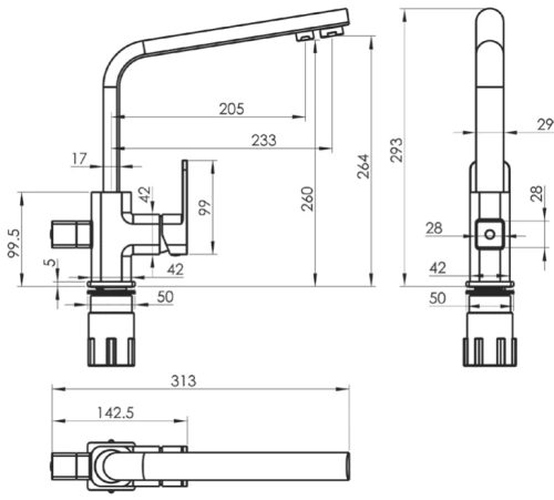 Смеситель для мойки Vivi Felice 1617-12 Oro Opaco