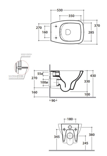 Унитаз подвесной Globo DAILY DAS03BI