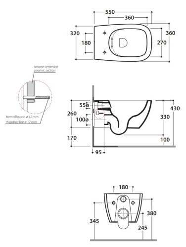 Унитаз подвесной Globo GENESIS GNS02AR