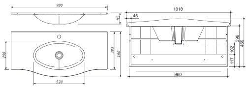 Тумба подвесная Caprigo Nokturn 100 1314-SF013