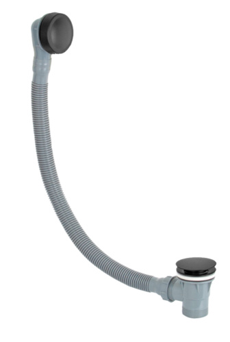 Слив-перелив click-clack для ванны Remer 96PCCNO, черный матовый