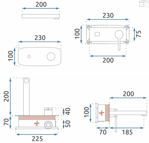 Смеситель для умывальника Rea Oval gold B5125