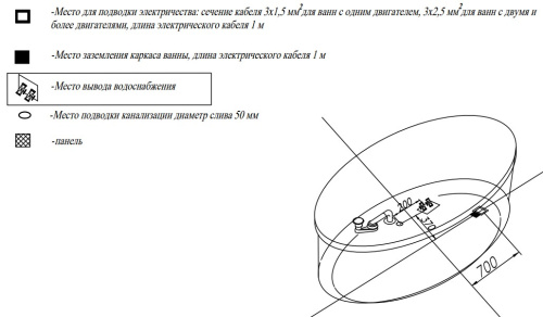 Ванна акриловая Kolpa-San Comodo FS 185x90 Black