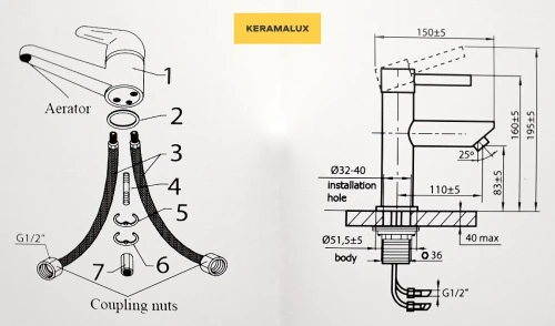Смеситель для умывальника Ahti Polar circle PC201001