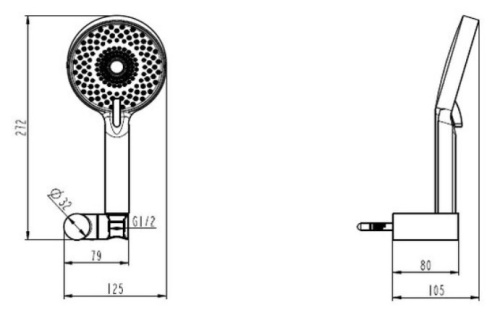 Ручной душ со шлангом Caprigo 98-552-brg