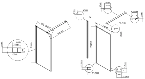 Душевая стенка Vincea Walk-In HS VSW-1HS900CLGM