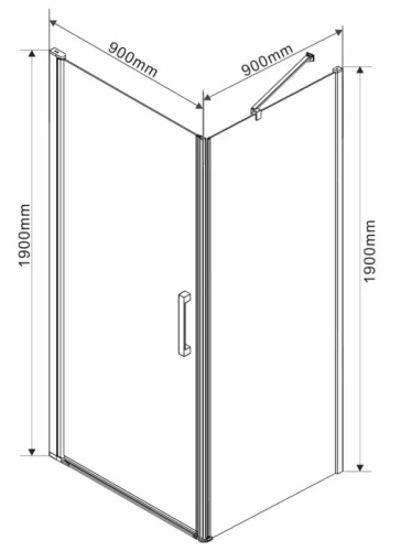 Душевой уголок Vincea Orta VSR-1O9090CH-L