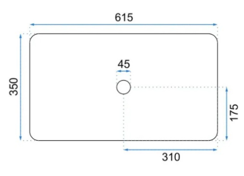 Умывальник Rea Denis Black Stone matt U6510